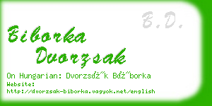 biborka dvorzsak business card